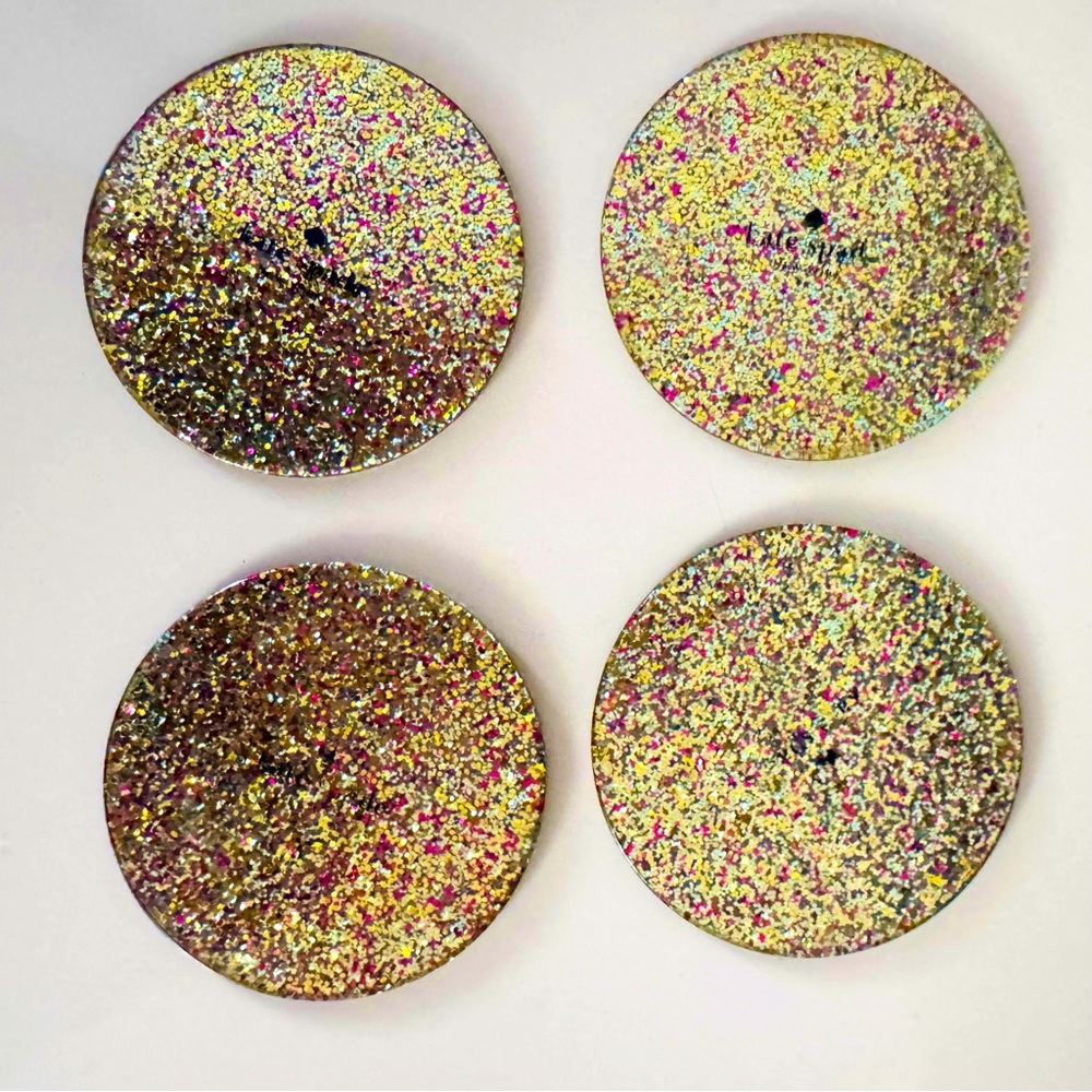 Kate Spade glitter resin coasters